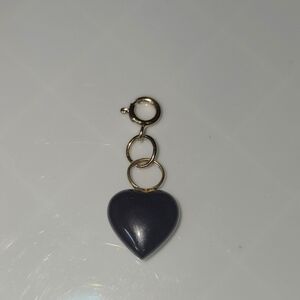 Yellow Gold   Black Onyx Heart Pendant/ Charm